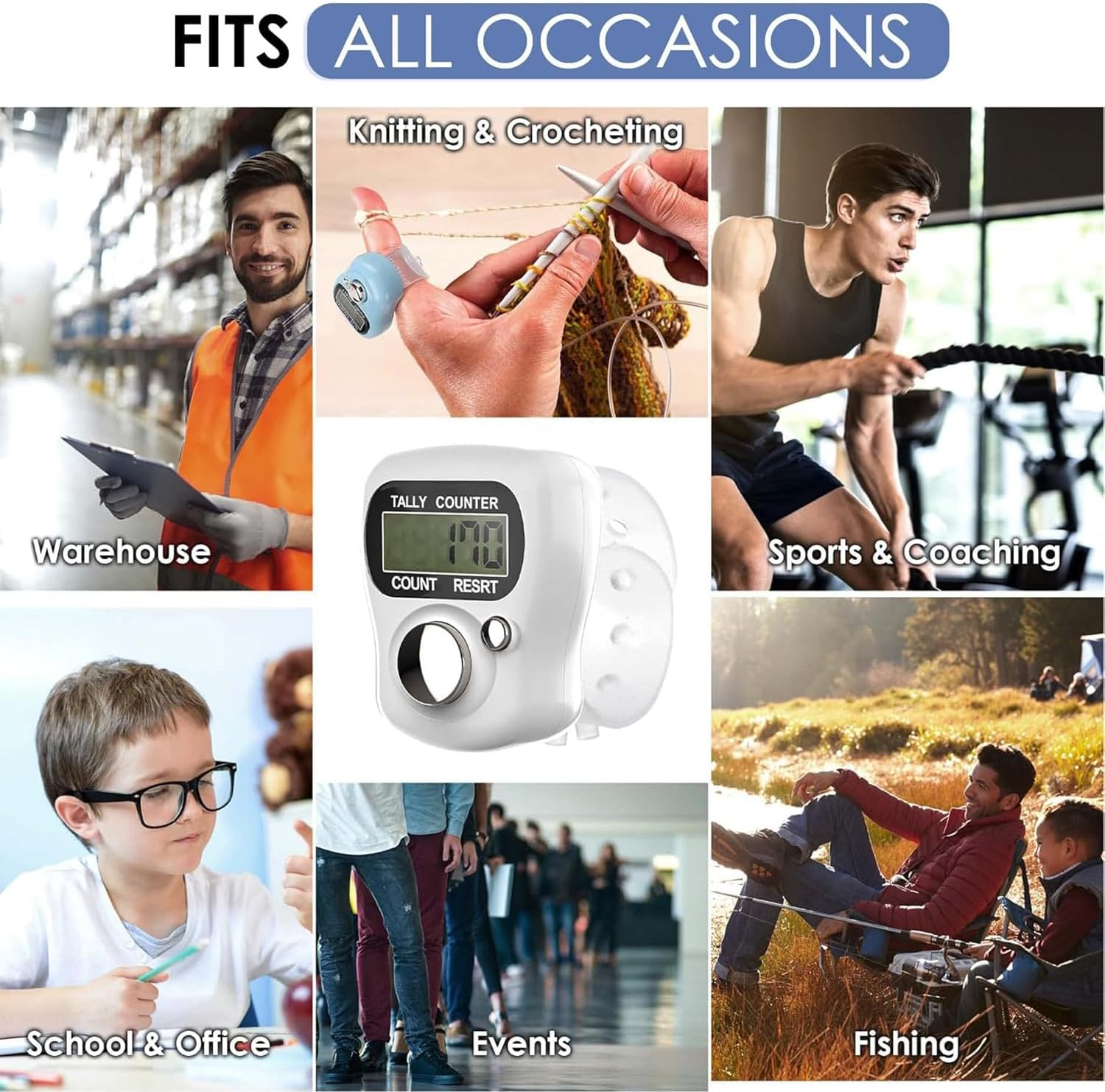 AEEGO Electronic Finger Counter 10 Pack, Mini LCD Digital Display Counter 5 Digit Counting Clickers for Knitting, Crochet, Coaching, Lap, Golf, Handheld Clicker Counting