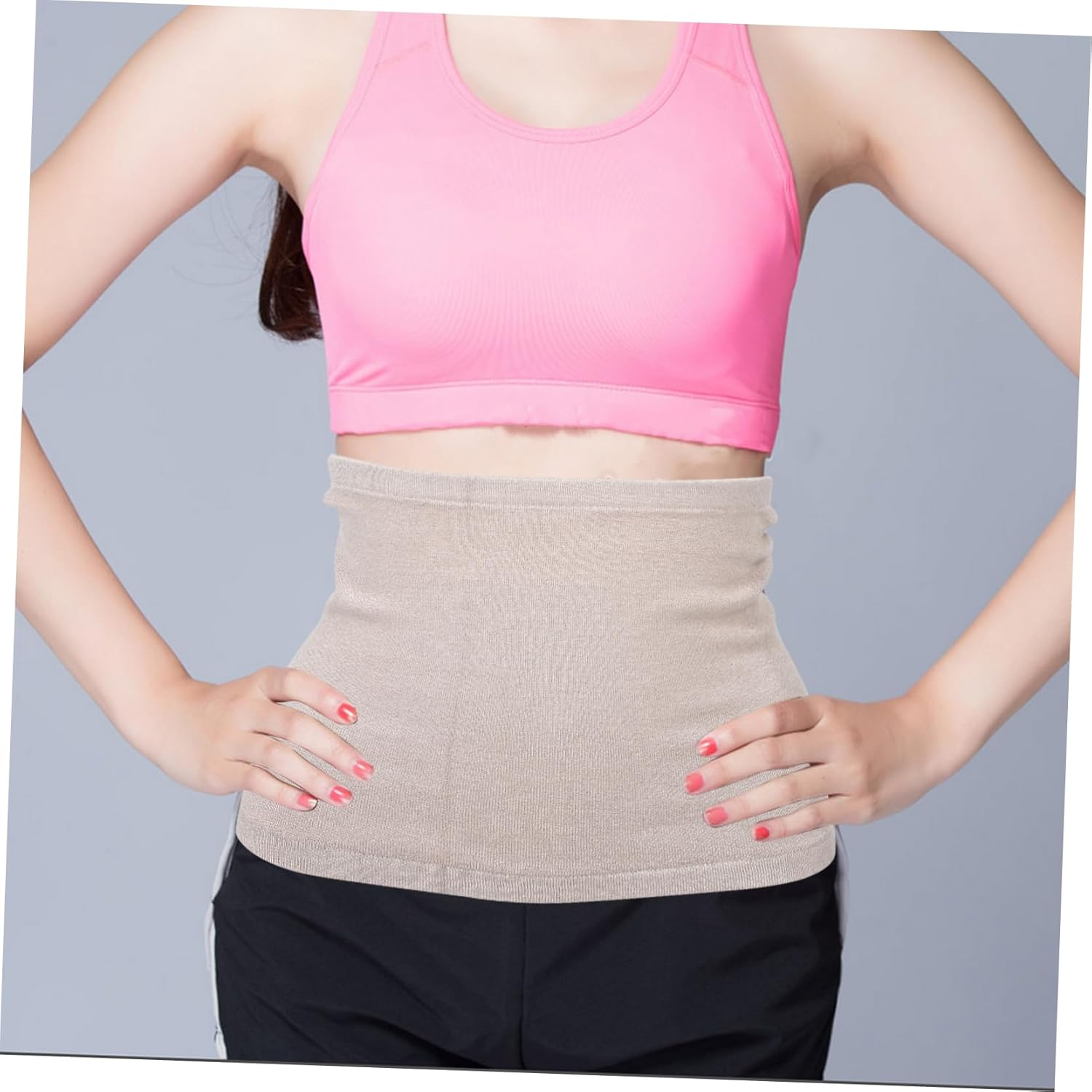 Healvian Women'S Pregnancy Waist Extender Belt Running Waist Support plus Belly Band Comfortable Stomach Warmer for Winter image number 5