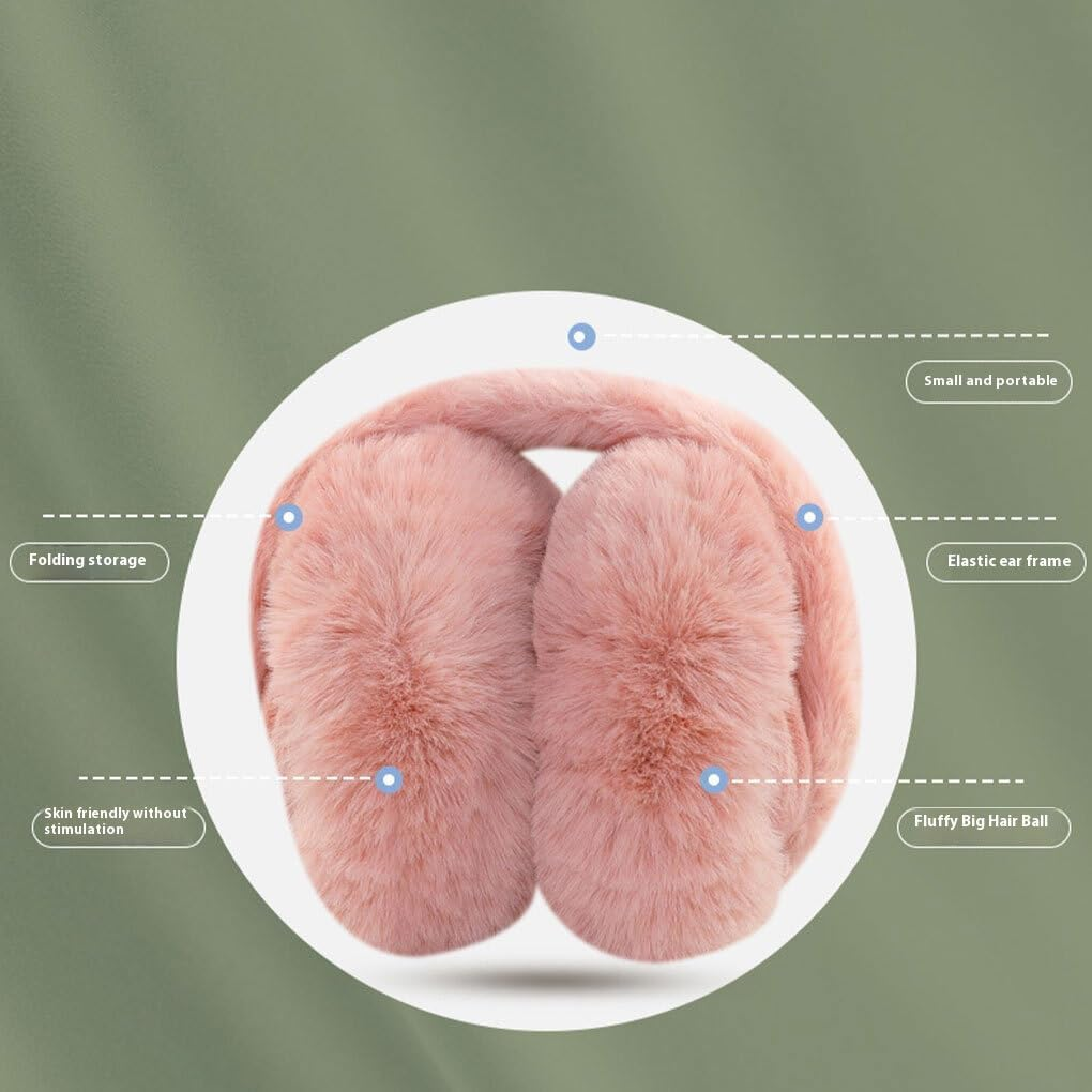 Sheepskin Fur Earmuffs for Ladies Adjustable Elastic Ear Muffs Winter Presents Foldable Plush Earmuff Adult Elastic Ear image number 4