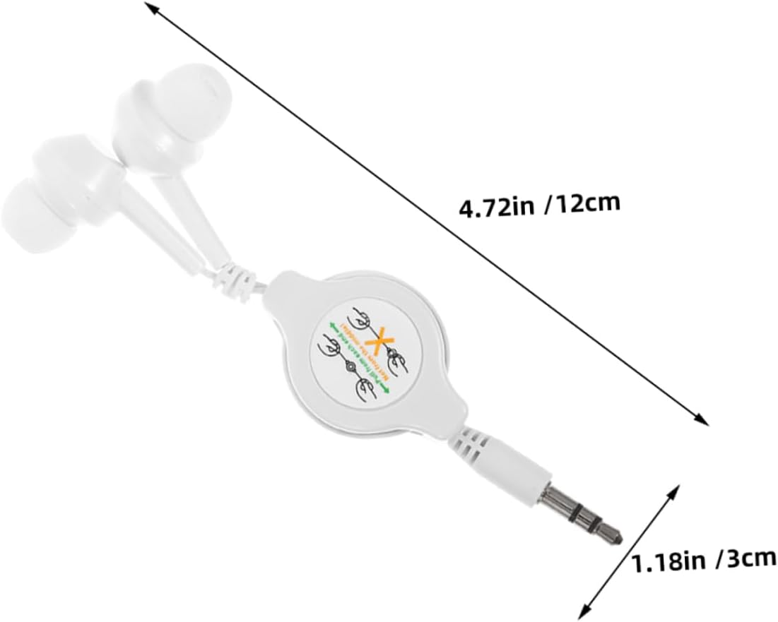 HONMEET 2Pcs Retractable Earphones In-Ear Earbuds with Noise-Canceling Technology Adjustable Length Wired Headphones for Travel and Daily Use White image number 4