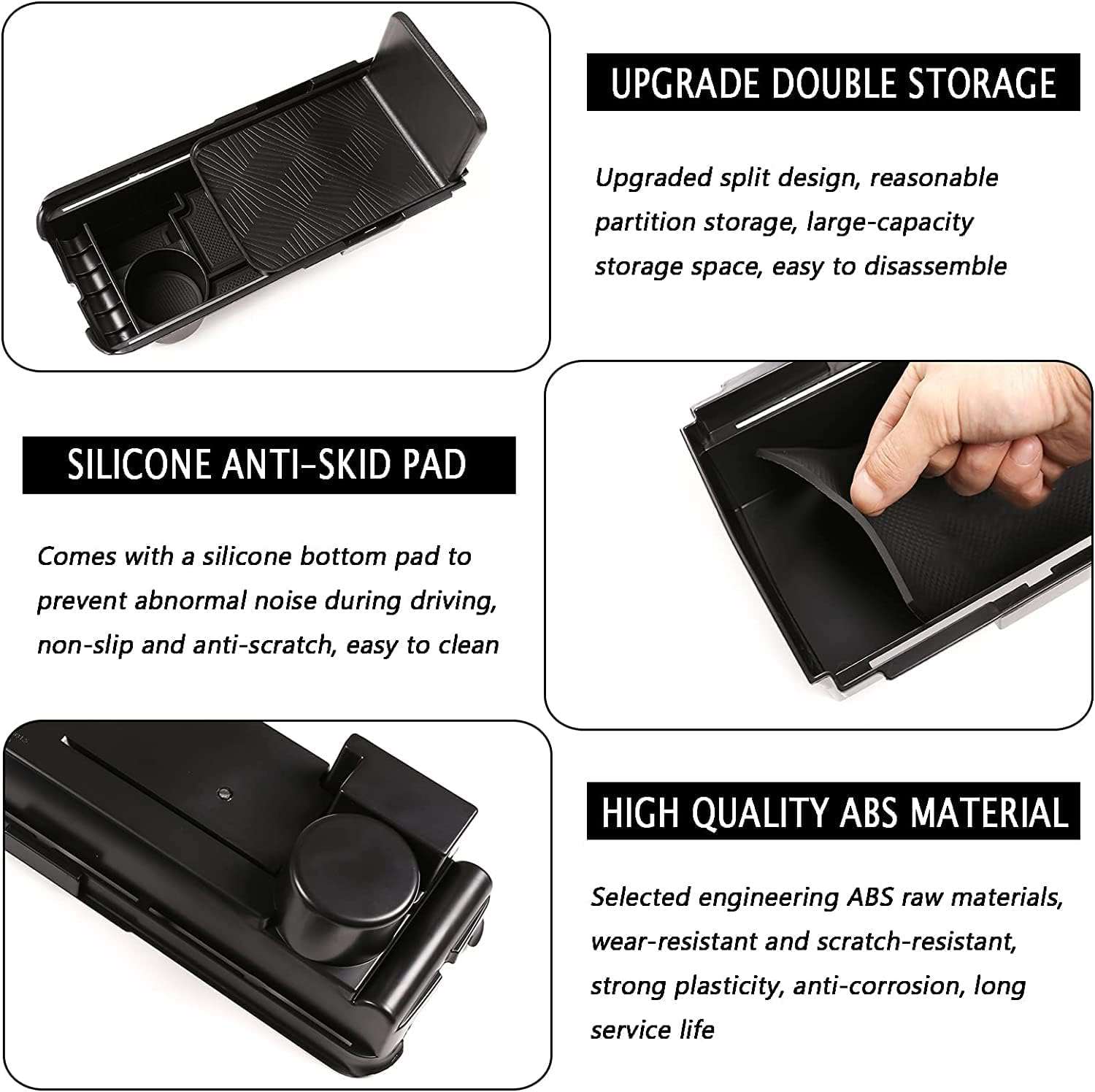 PIUGILH Customized for Honda CR-V 2017-2021 Accessories Car Center Console Armrest Box Glove Secondary Storage Box Console Organizer Insert Tray with Coin and Glass Holder