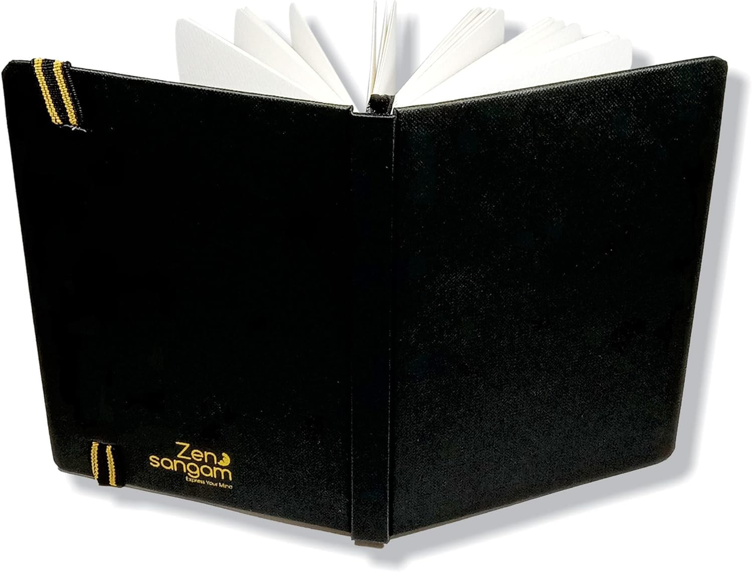 Zen Sangam Portrait A5-8.5" X 6" Watercolor Book, (50 Pages), 20% Cotton 120Lb (245GSM)- Buckram Hardcover - Black Artists Paper Pads,Acid-Free,Cold-Pressed,Drawing Sketchbook Mixed Media - Portrait image number 1