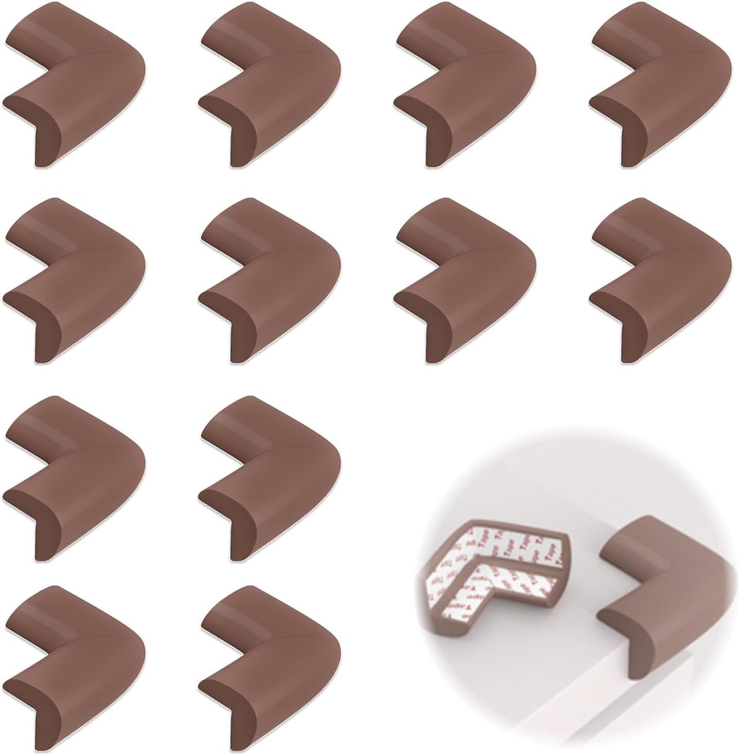 Baby Safety Soft Corner Protectors, 12 Pack Black Foam Cushion Bumpers, Non Toxic Edge Guards for Furniture, Ideal for Tables, Beds, Counters, Fire Retardant, Latex Free Childproofing Corner Cushion image number 5