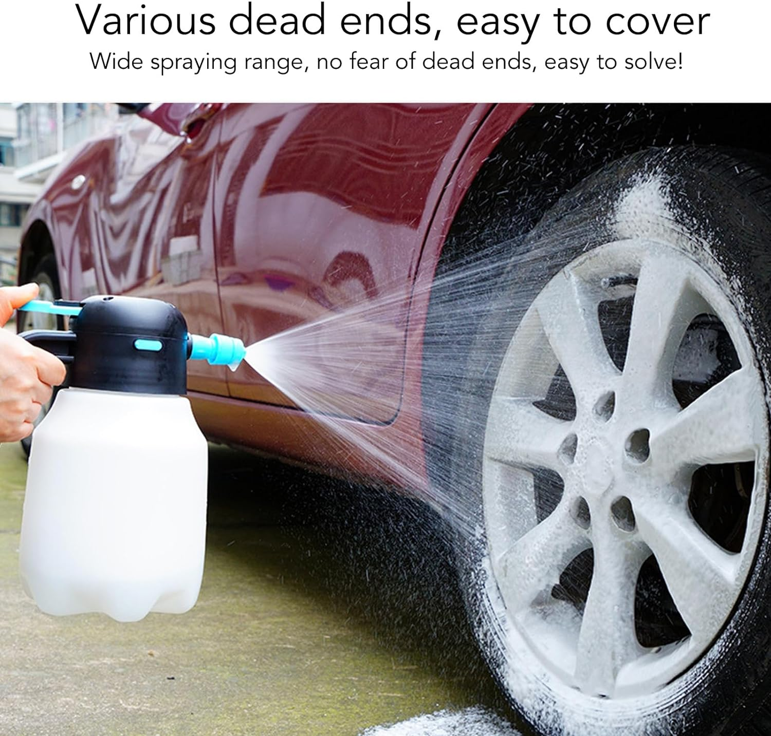 Bewinner Electric Foam Sprayer Car Wash, Cordless Foam Sprayer 0.4Gal/1.8L, Foam Gun Rechargeable 2000Mah with Pressurized Design for Car Washing Garden Home image number 6
