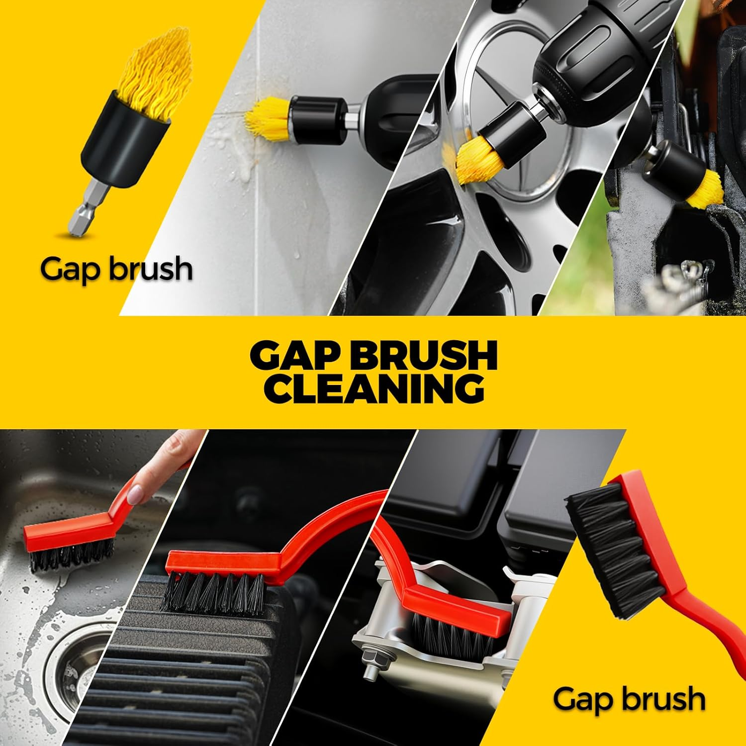 Holikme 20Pack Drill Brush Attachments Set, Scrub Pads & Sponge, Buffing Pads, Power Scrubber Brush with Extend Long Attachment, Car Polishing Pad Kit,Cleaning Supplies，Shower Scrub,Scratch Brushes image number 4