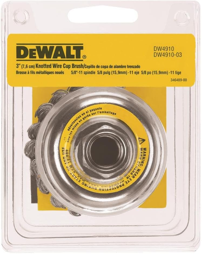 DEWALT Wire Cup Brush, Knotted, 3-Inch (DW4910) image number 1