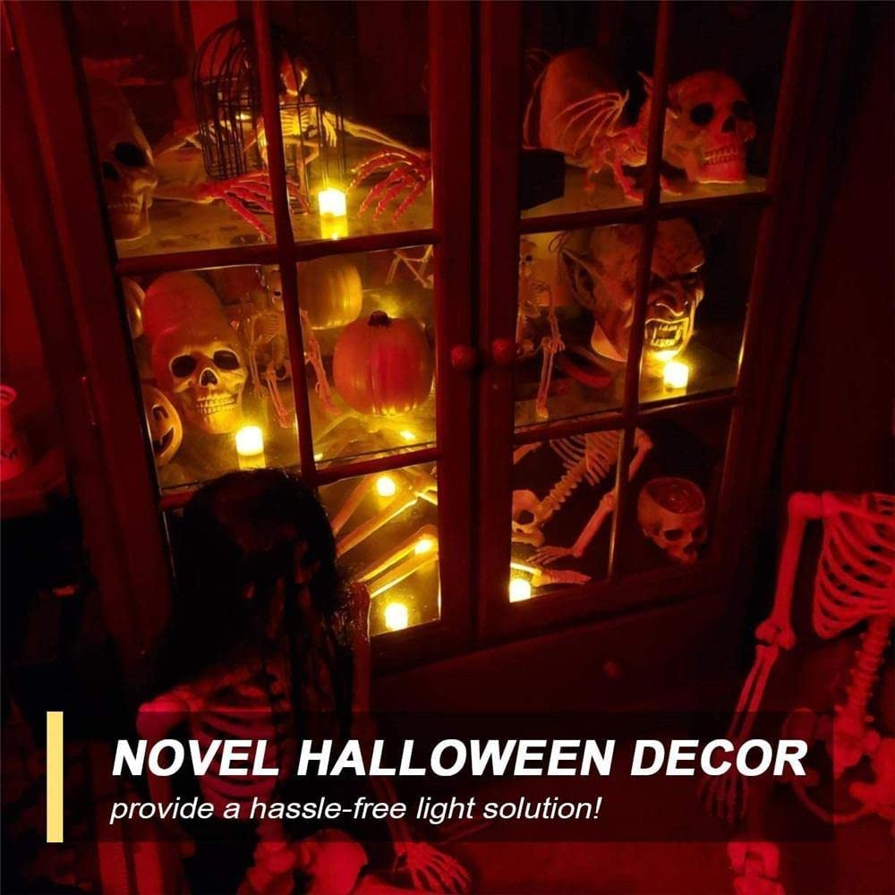 Flameless Tea Lights Candles, Battery Operated LED Votive Candles, Flickering Tealights with Warm Yellow Light Romantic Night for Wedding, Valentine'S Day, Halloween, Christmas, Celebration (24 Pack) image number 1