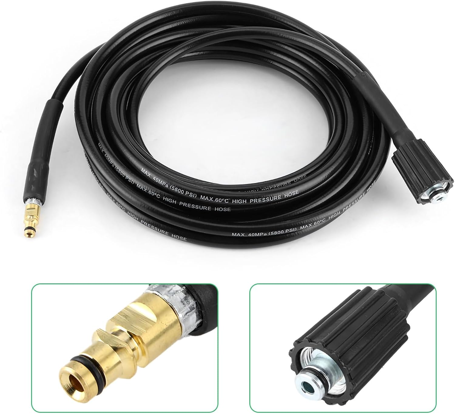 40Mpa 5800PSI Auto Washer Hose, High Pressure Water Cleaning Rubber Pipe for Karcher K2 K3 K4 K5 (15M / 49.2Ft) image number 4