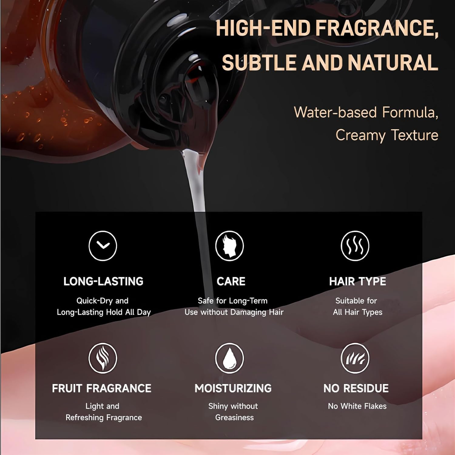 Men&rsquo;S Hair Styling Gel, Long-Lasting Moisturizing & Strong Hold & Shine with No Residue & Easy Wash - Retro Greaser & Fragrance-Free - 6.7Oz/200Ml image number 3