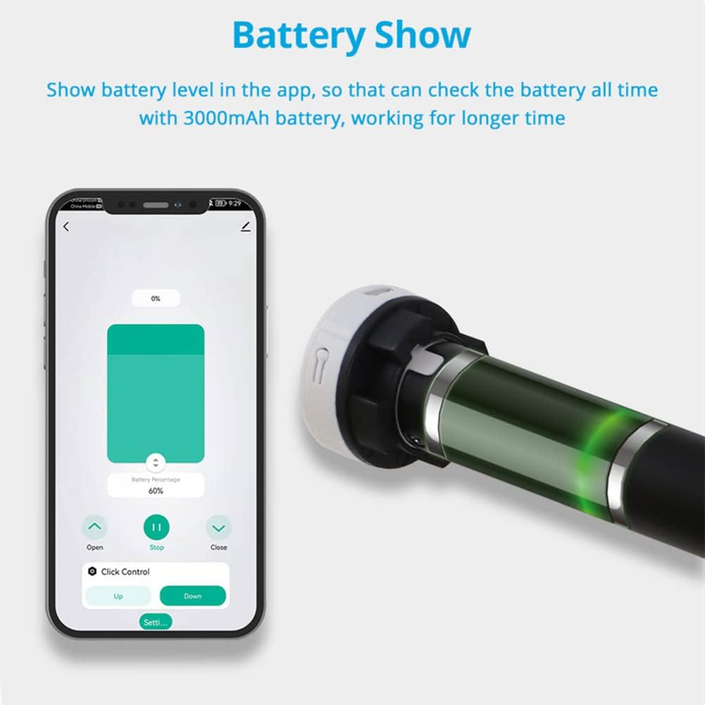 Blindsmart Rechargeable Tuya Zigbee Roller Blinds Motor for 38Mm Tube, Motorized Window Shades Automatic Blinds Curtain Opener APP Control, Zigbee Hub Required (Only Motor) - Motor With 9-Channel Remote image number 3