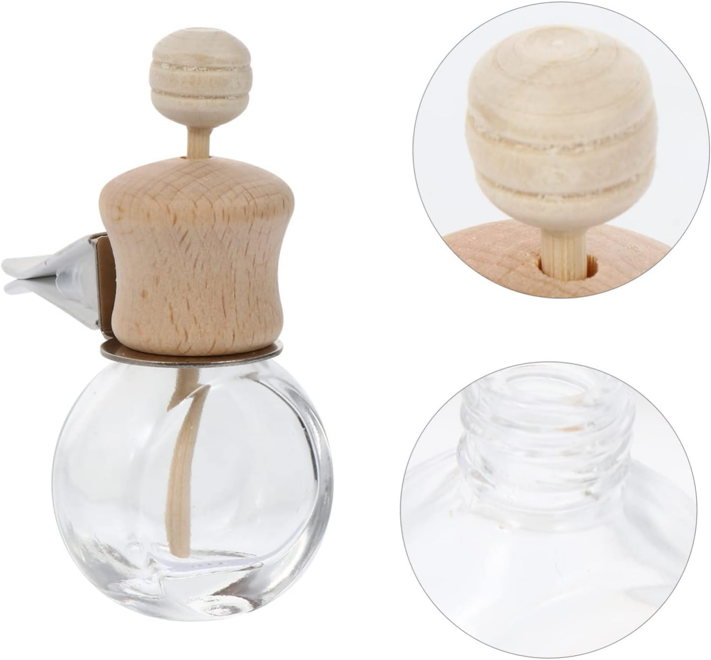 Holibanna 3Sets Car Aroma Diffuser Bottle Air Vent Essential Oil Diffuser Aromatherapy Bottle Diffuser for Car Vent Dressing Tables Room Bookshelf Wooden Lid 3Pcs*3 image number 3