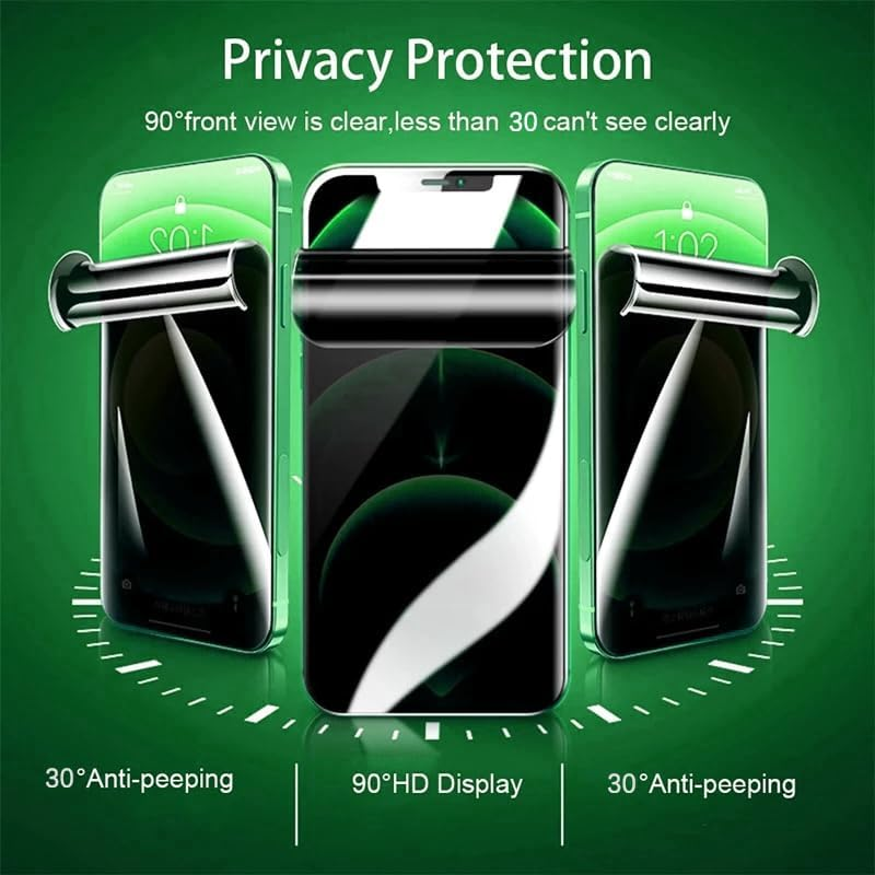 Nvskvd Privacy Screen Protector for Samsung Galaxy S25 Ultra, Pack of 2 Privacy TPU Screen Protectors, Anti-Spy Hydrogel Screen Protector with Face ID Support, TPU Flex Film image number 3