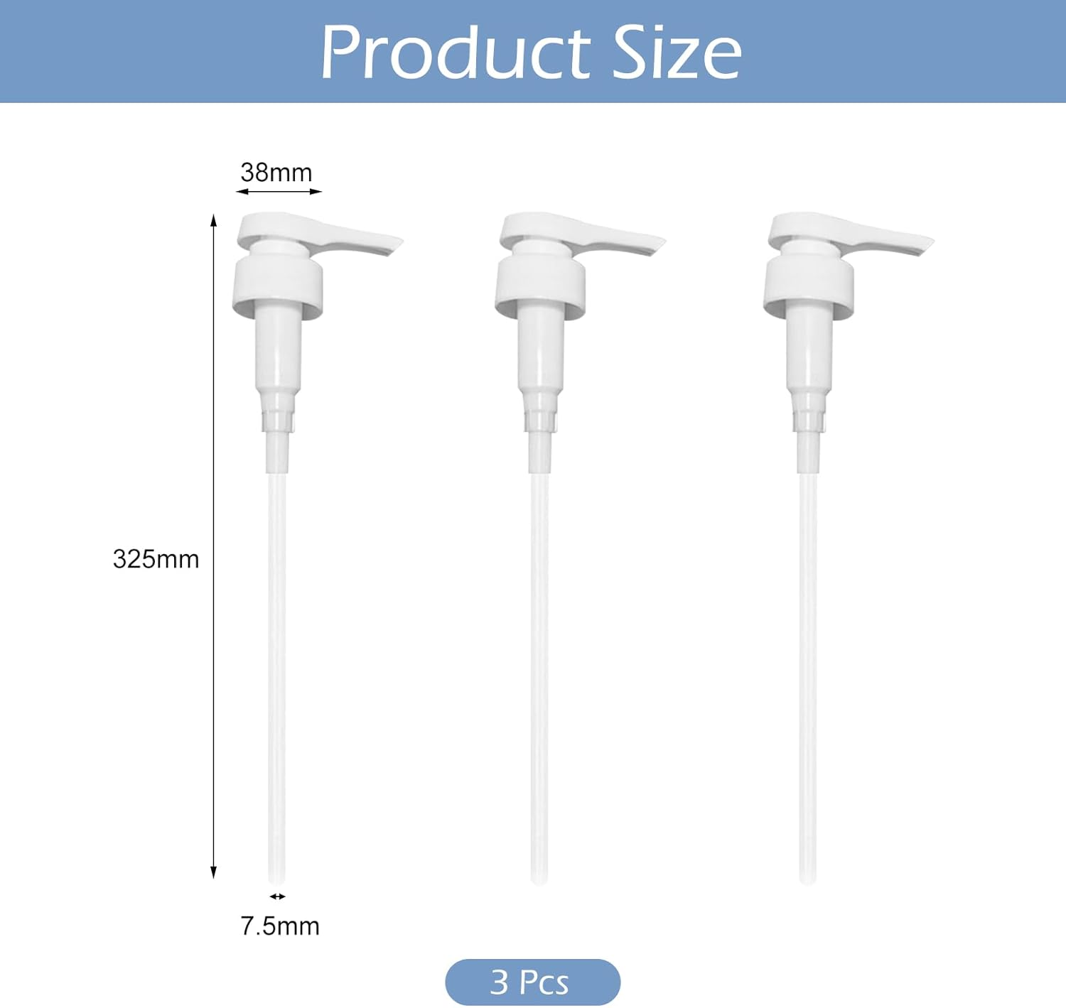 3Pack 5 Litre Pump Dispenser Fits,With Adjustable Tube Shampoo Dispenser Bottle Dose,For Top Soap Liquid Refill Bottles Sauce Sprayer Dispensour Conditioner Detergent Dispensers Syrup Oil Bottle-Top image number 6