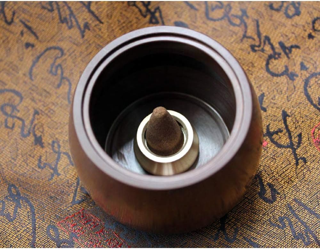 Acxico 1Pcs Mini Dual-Purpose Copper Incense Cone Stick Burner Plate Holder Censer Tower Bowl Home Decoration - Copper image number 2