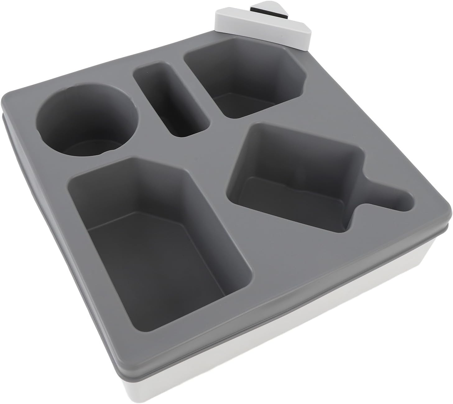 Sofa Cup Holder Rotating Tray Gray for Snacks Beverage Remote Couch Caddy image number 4