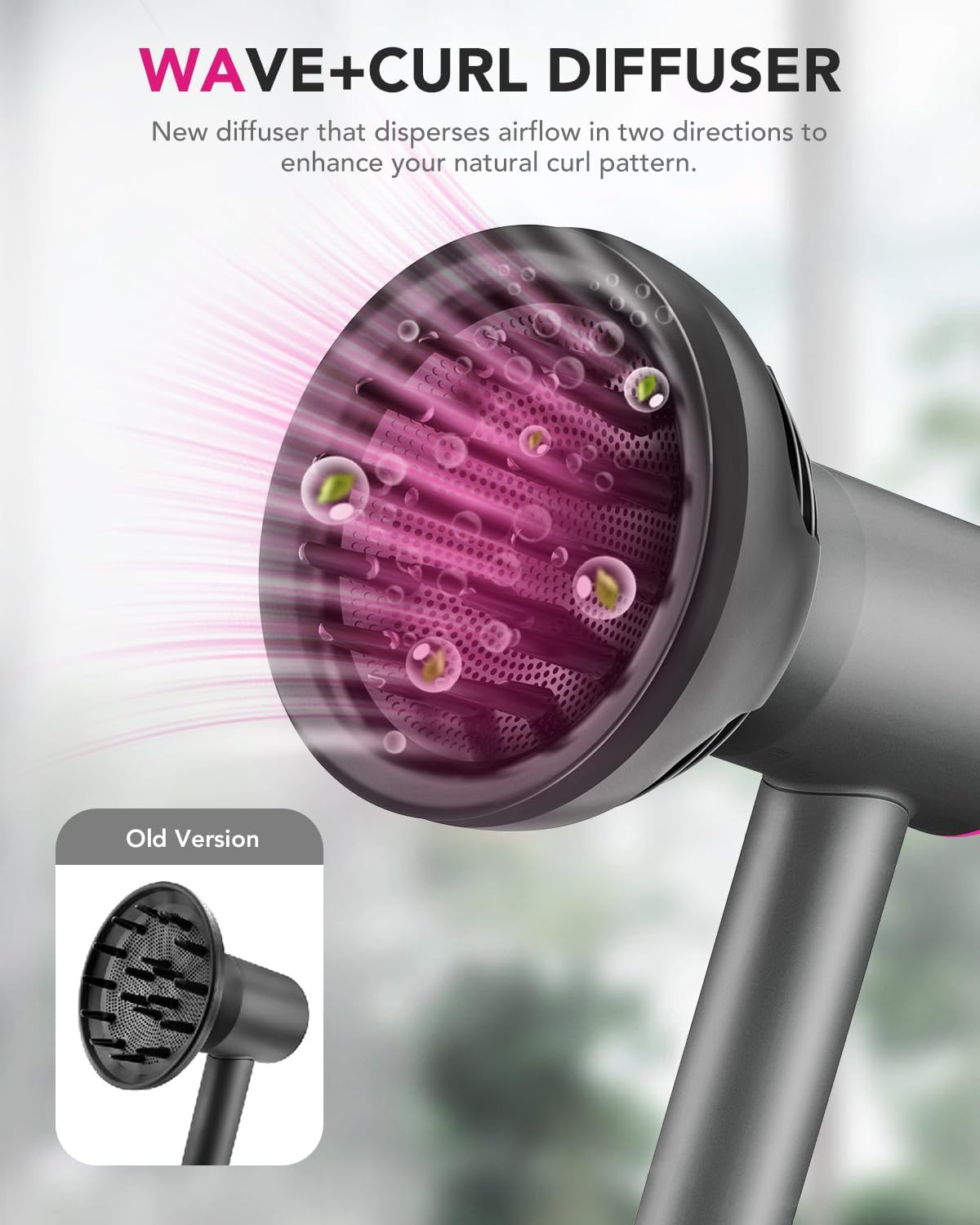 Wave+Curl Diffuser for Dyson Hair Dryer, Upgraded Diffuser Attachment for Dyson Supersonic or Supersonic Nural Hair Dryer HD16 HD15 HD12 HD08 HD04 HD03 HD02 for Wavy Curly or Coily Hair image number 1