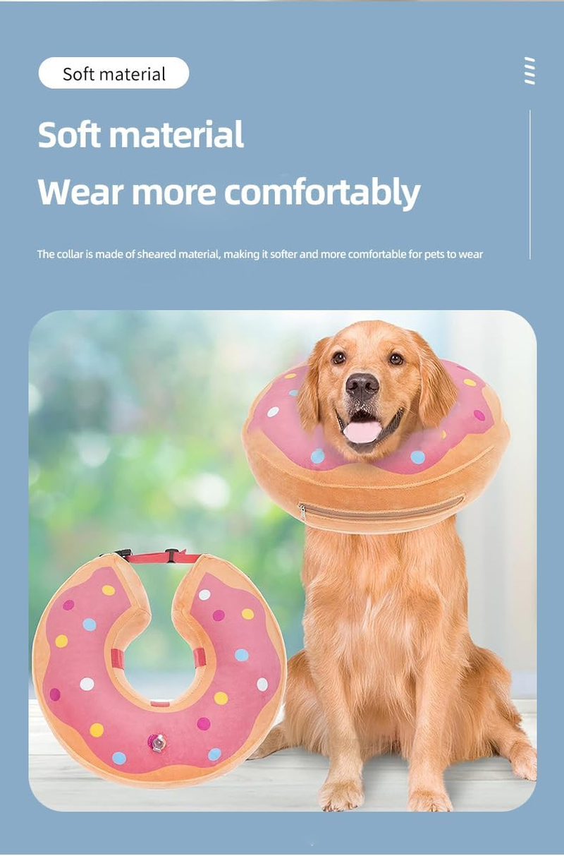 Soft Protectacollar - Inflatable Protective Collar for Dogs and Cats, Post-Surgery E-Collar Neck Support (Blue, S) image number 4