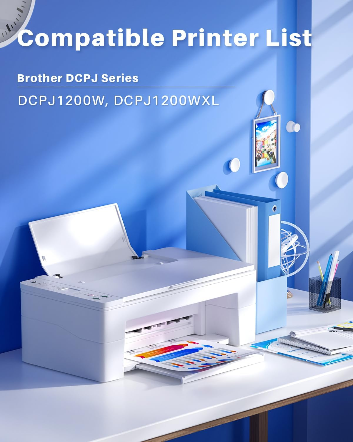 LC434 Ink Cartridges 4 Pack Compatible for Brother LC434 LC-434 LC434XL LC434BK LC434Y LC434C LC434M Use with Brother MFC-J1200DW, MFC-J1200DW XL Printer (1BK,1C,1M,1Y) image number 6