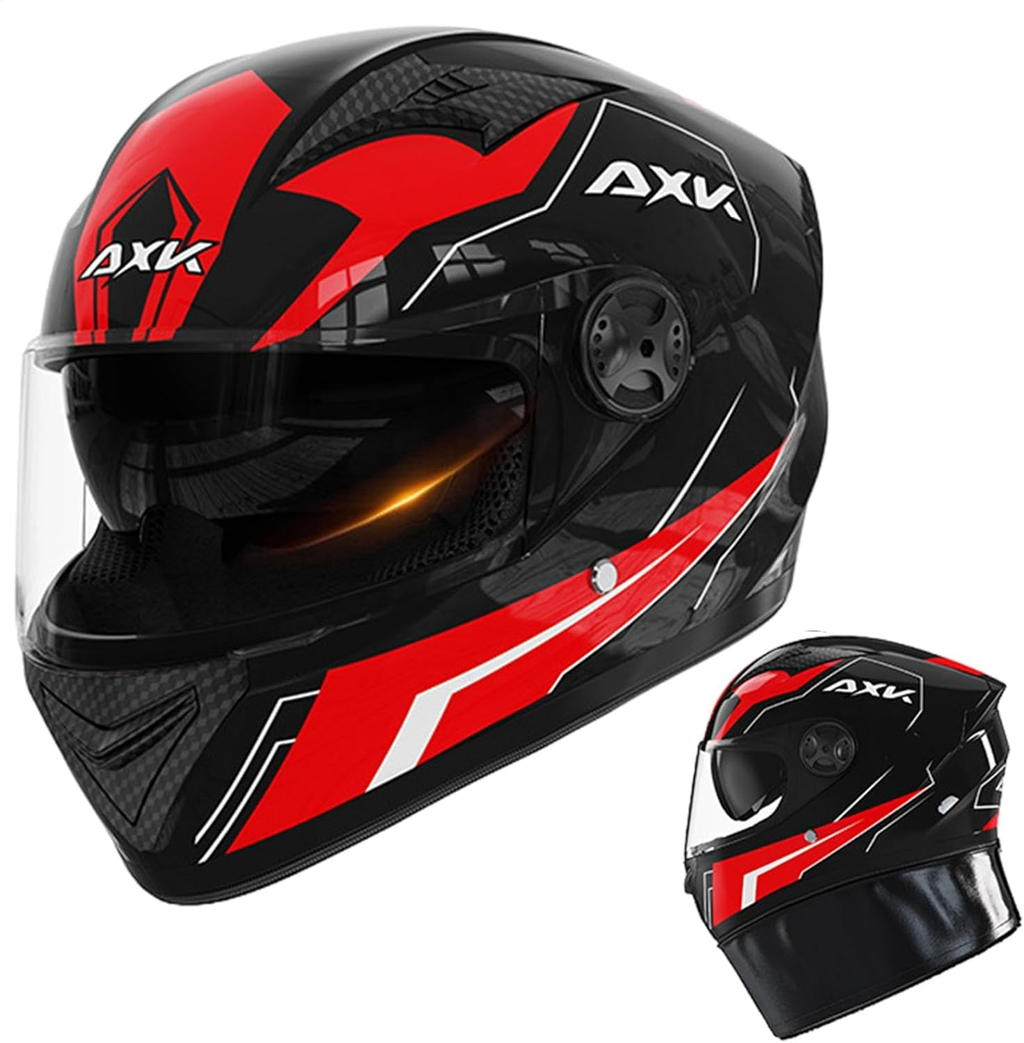 Full Face Motorcycle Helmet, Duals Visor Motorcycle Helmet, Unisex Full Face Street Motorbike Protective Crash Lid for Sport Touring and Road Bike Riding, Mountain Bikes Headwear for Adults