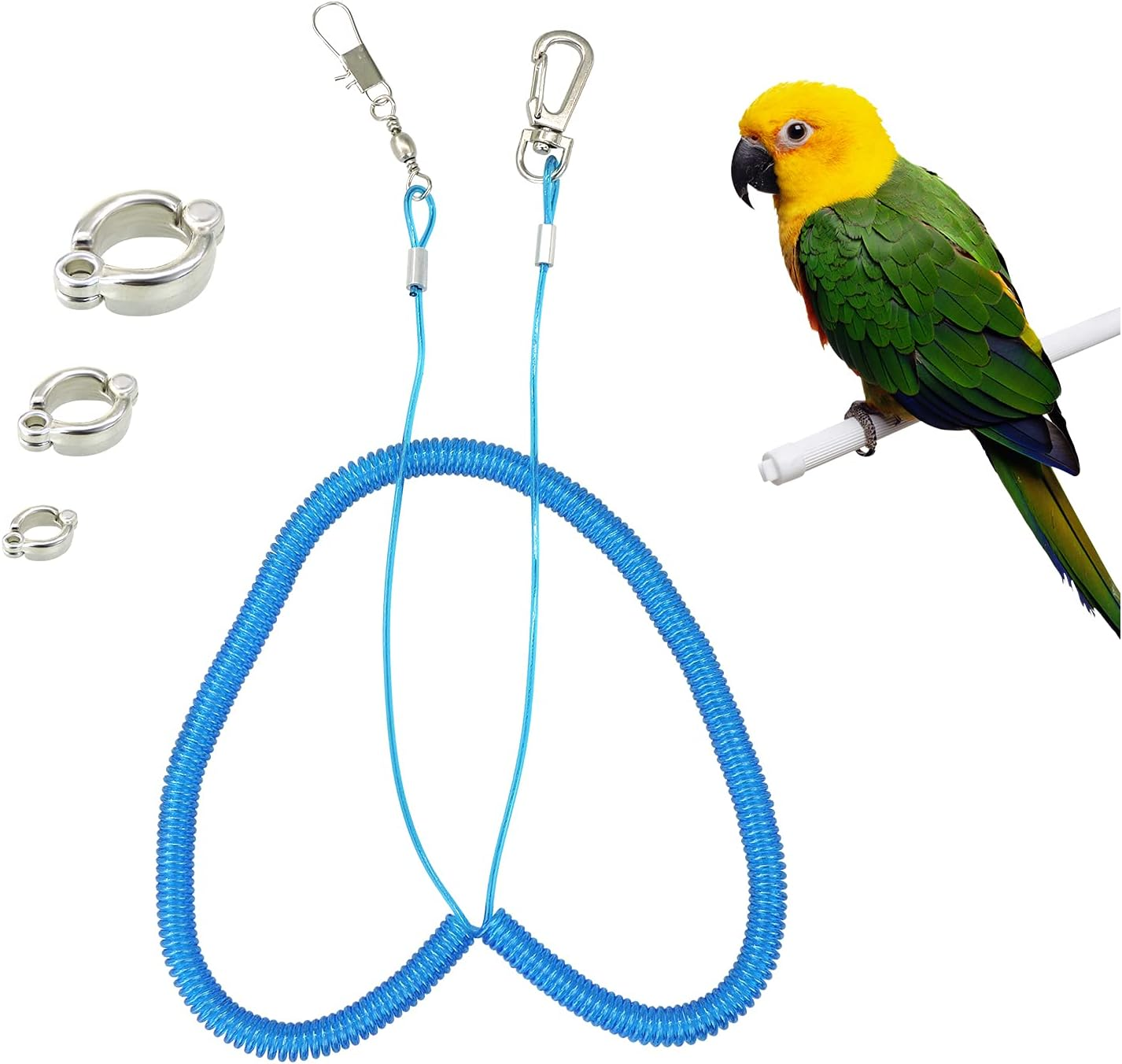 Andiker Parrot Flying Rope 5 Meters Parrot Anklet Outdoor Flight Training Elastic Rope Training anti Bite for Agapornis Fischeri Cockatiels image number 4