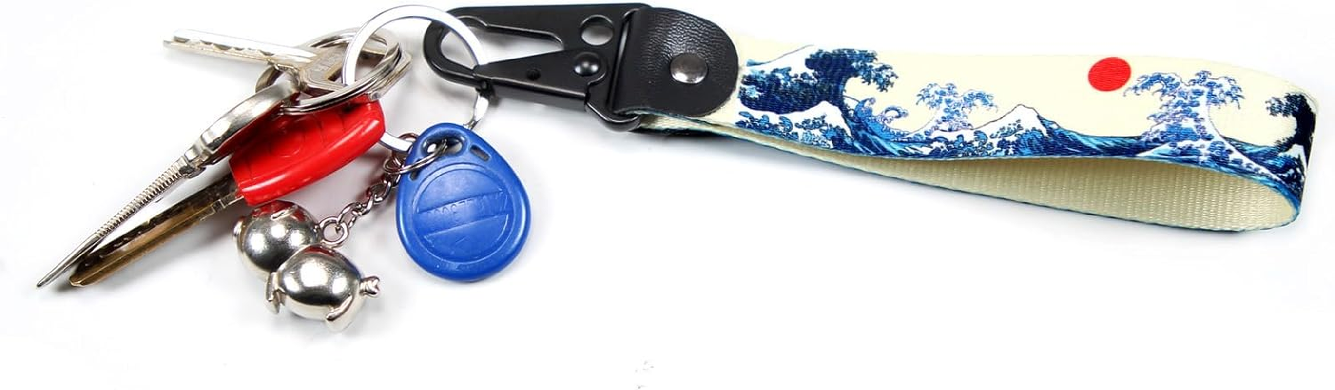 Dsycar JDM Keychain, Car Motorcycle Key Chains Jet Key Tag for JDM Cars, Bikes, Scooter, ATV, UTV [Wave] image number 5