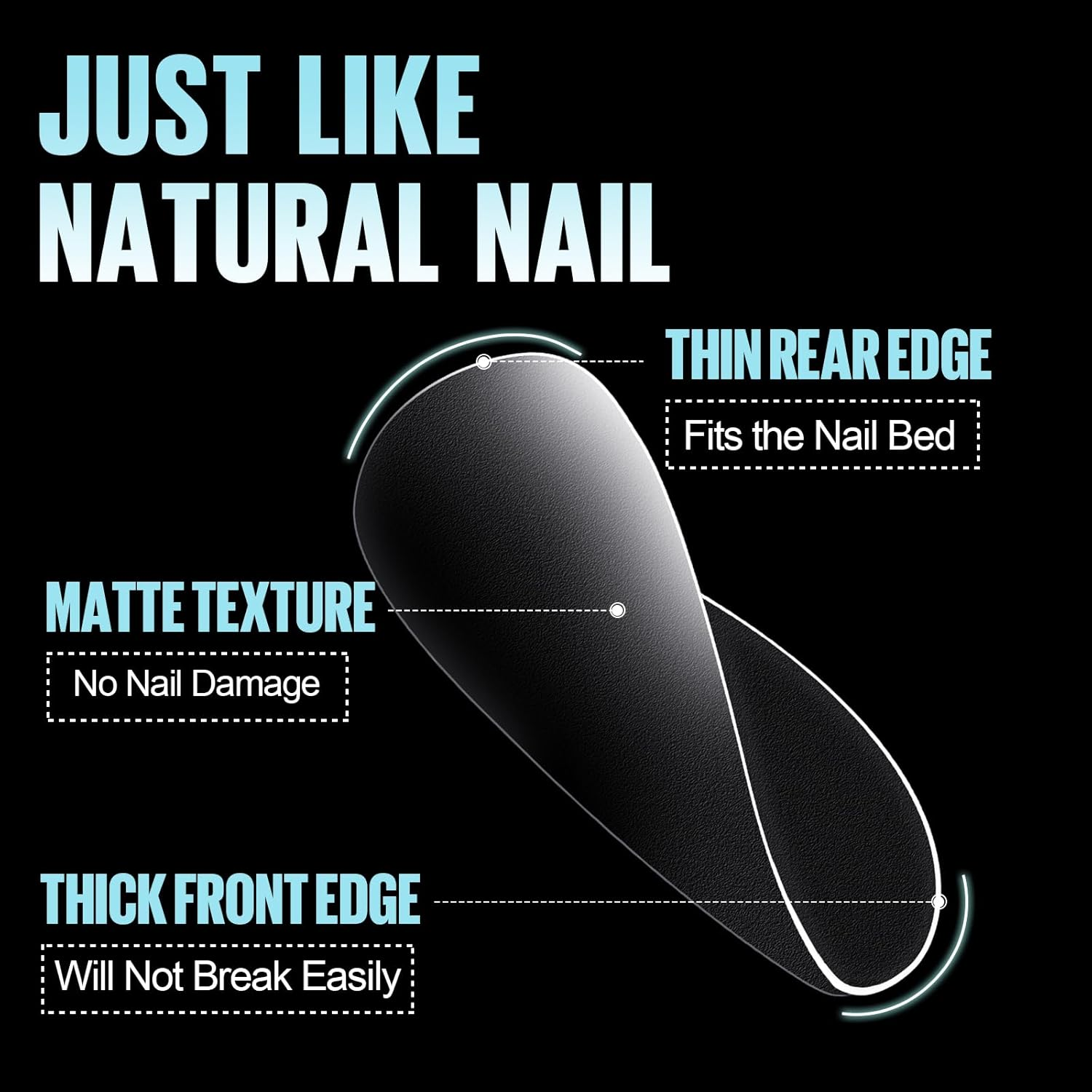 TOMICCA Short Coffin Gel Nail Tips, Full Cover Short Nail Tips, 360Pcs Soft Coffin Nails Matte Fake False Acrylic Press on Nail Home DIY Nail Salon 15 Sizes image number 5