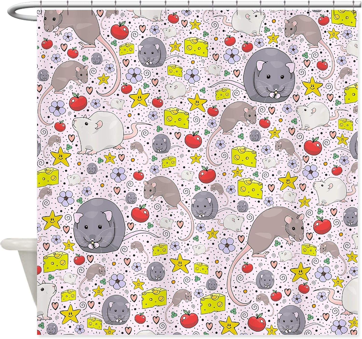 Cafepress Rats Decorative Fabric Shower Curtain 70"X72" image number 1