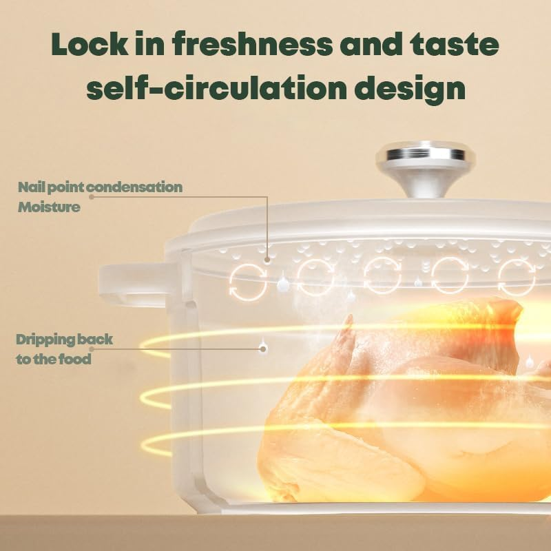 Granite Casserole Soup Pot with Lid, 4.7L, Dual Handles, Small Cookware for Braising image number 5