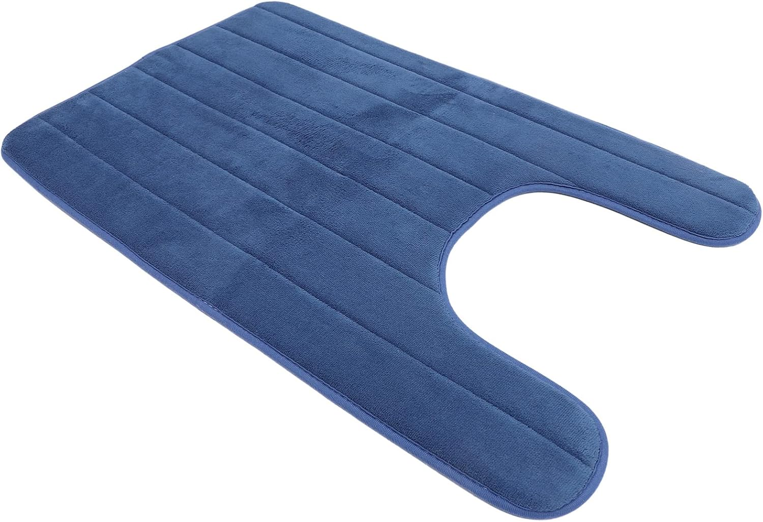 Luxshiny Bathroom Mat U-Shaped Design Toilet Rug Bathroom Toilet Mat Anti-Slip Bathroom Mat Suitable for Bathroom Floors Bathtub and Shower Cubicles（Blue）