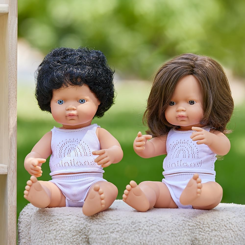 Miniland - Baby Doll - Caucasian Brunette Girl 38C image number 1