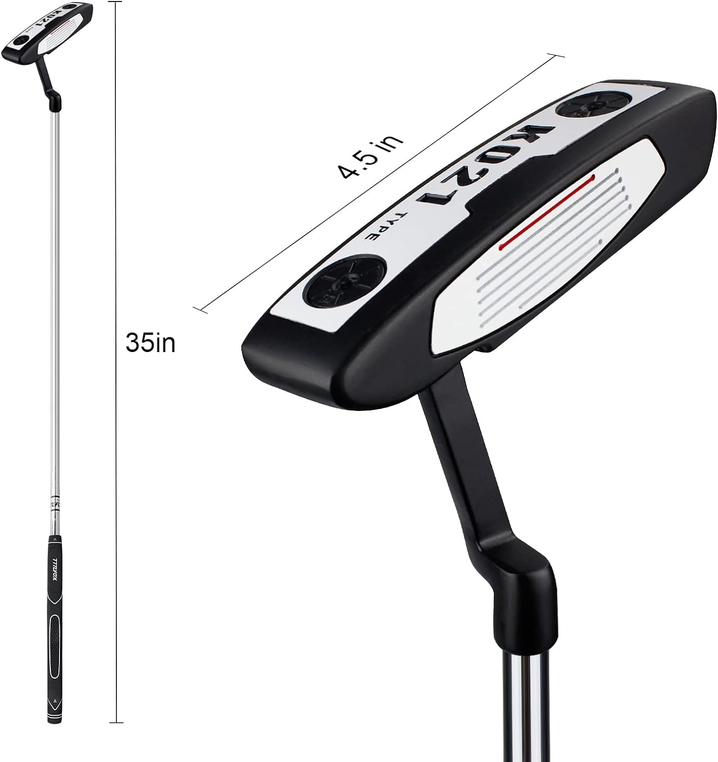 KOFULL Golf Putter, Golf Putters for Men Right Handed - 35 Inches Men'S Putter Right Handed Golf Gifts for Men, Rubber Grip Blade Putter for Indoor or Outdoor Training image number 4