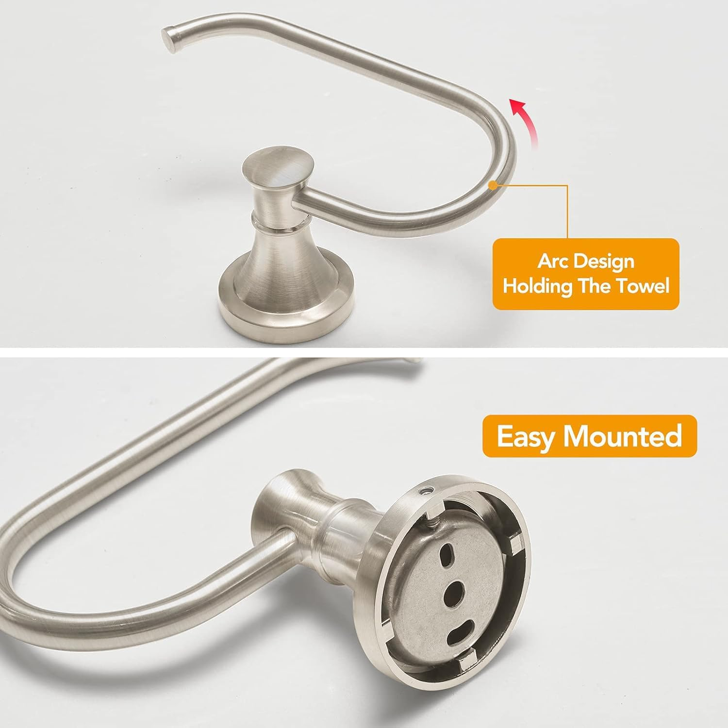 Besy Brushed Nickel Toilet Tissue Paper Holder Brushed Nickel Bathroom Accessories Toilet Roll Paper Hanger, Wall Mounted, Rustproof