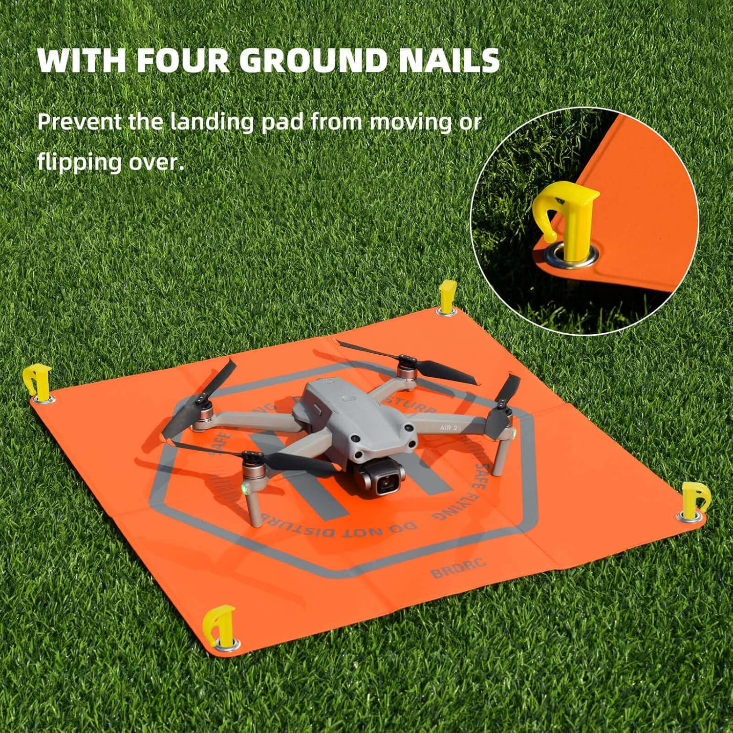 BRDRC 20" Drone Landing Pad - Universal Foldable Double-Sided Waterproof Helipad for DJI Mini 4 Pro/3/Air 3/2/Air 2S/Mavic 3/Spark/Holy Stone/Fimi X8SE/FPV Combo/Avata/Ruko/Autel