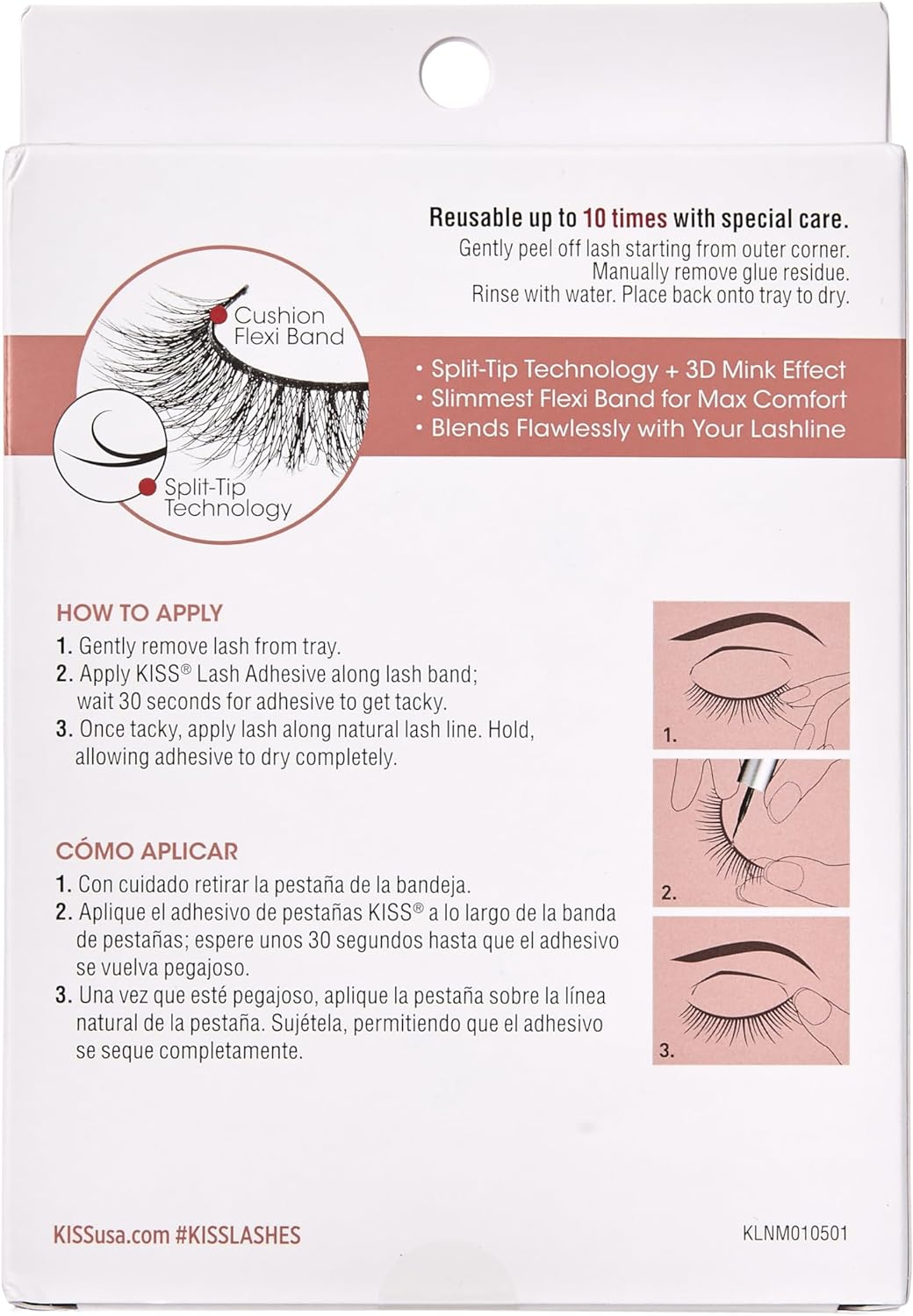 KISS Lash Couture Naked Drama Collection Multipack, Full & Fluffy Volume 3D Faux Mink False Eyelashes, Cushion Flexi Band & Split-Tip Technology, Reusable, Contact Lens Friendly, Style Ruffle, 4 Pairs image number 5