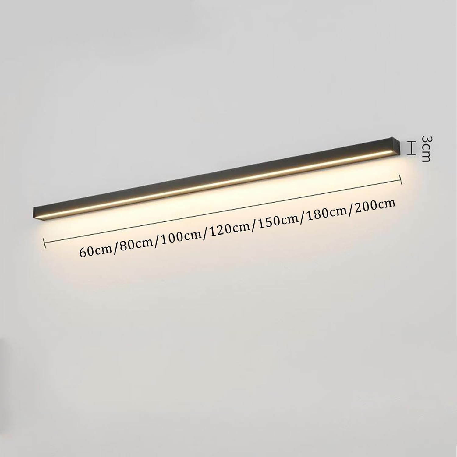 LED Long Strip Wall Lights Modern Simple Aluminum Wall Sconce Bedside Light Background Linear Sconce Lamp Wall Lamps for Bedroom Living Room Corridor Stairs Porch (White Warm Light,120Cm) XXZ image number 1