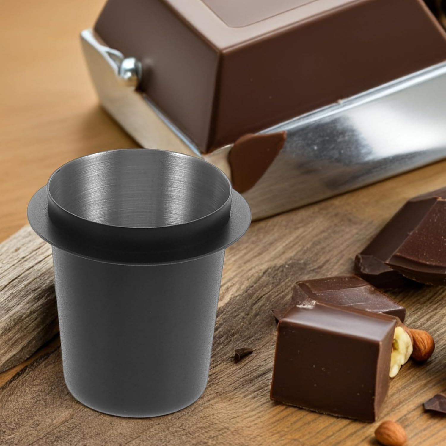 GLEAVI 304 Stainless Steel Espresso Machine Dosing Cup 53Mm Measuring Tool for Coffee Grounds Universal Powder Feeder Dispenser 1 Piece - Silver image number 4