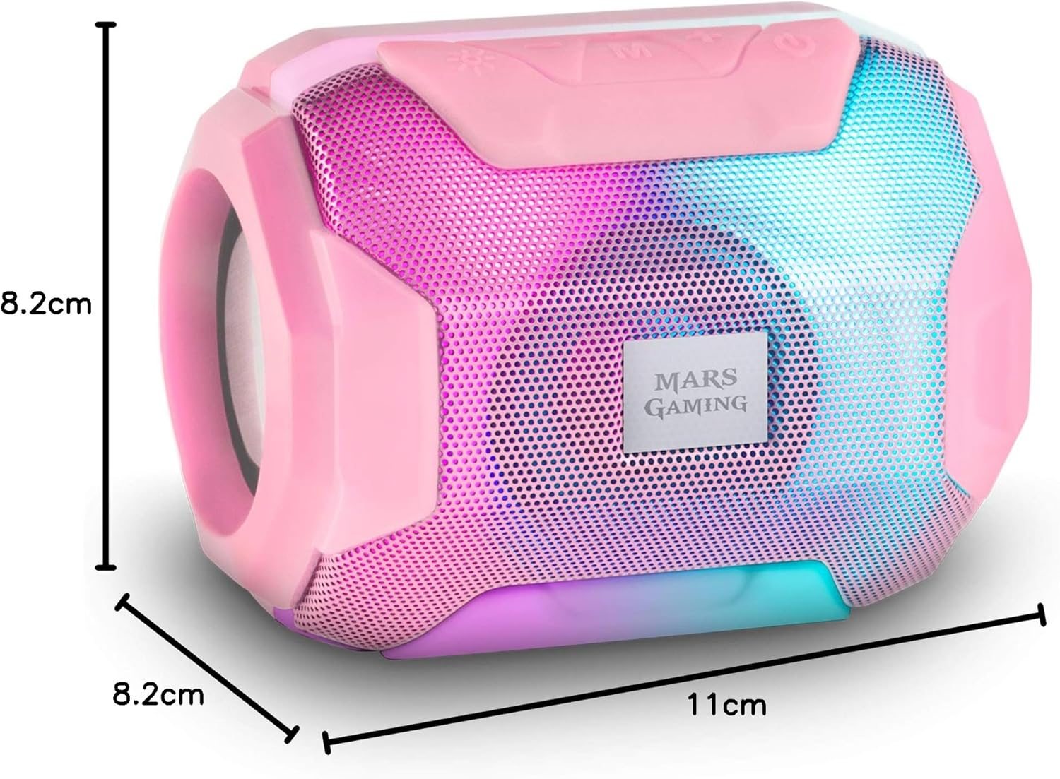 Mars Gaming MSBAXP Bluetooth RGB Speaker, Compact, 10W, Usb/Microsd/Radio, Pink