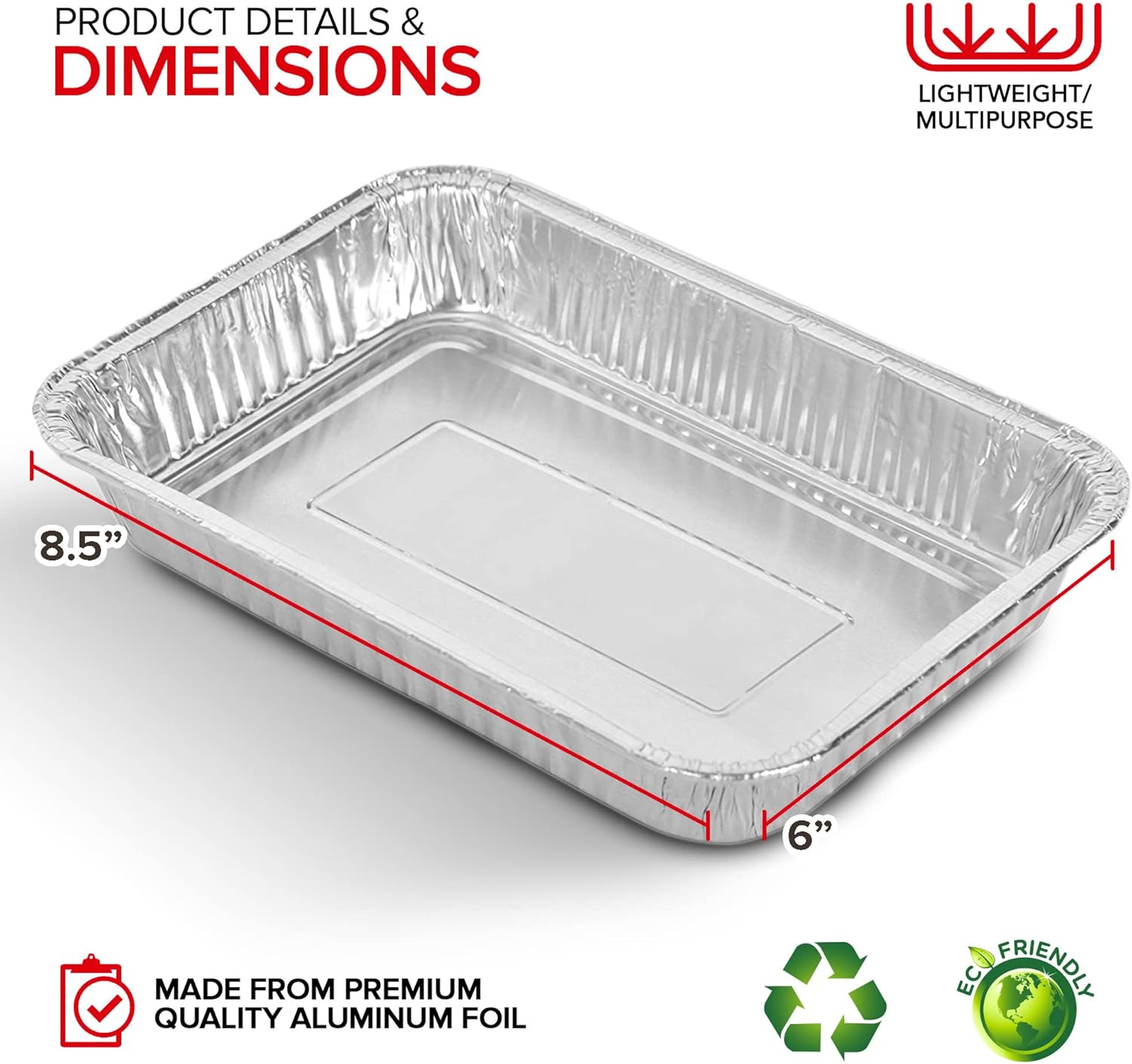 Stock Your Home Aluminum Drip Pan (25 Count) - Weber Aluminum Drip Pans - Weber Grill Pan - Weber Drip Pan Liners - BBQ Grease Pans - Disposable Drip Pan - Disposable Oil Drip Pan - Grill Grease Tray image number 4