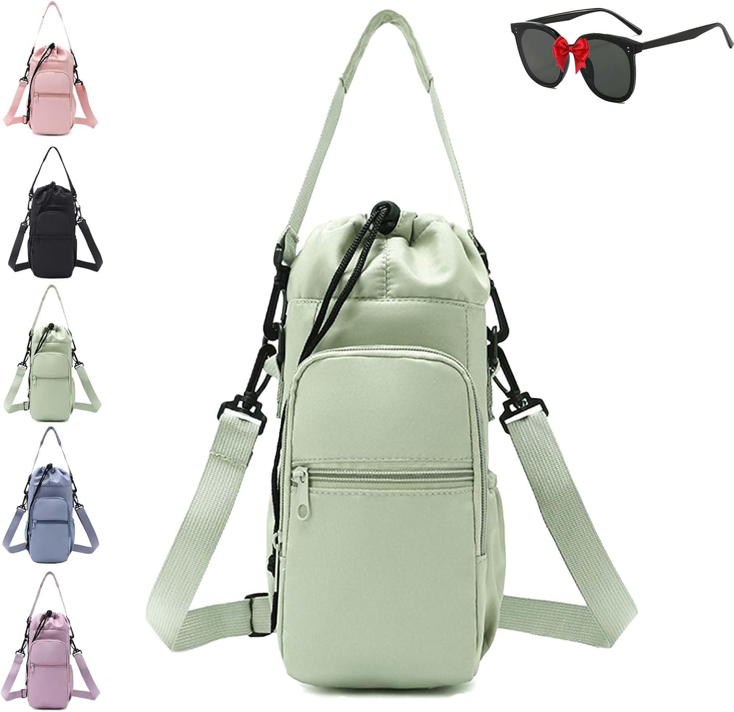 Water Bottle Shoulder Bag &ndash; the Ultimate Outdoor Companion, Water Bottle Bags with Strap for Hikings Camping (Purple)