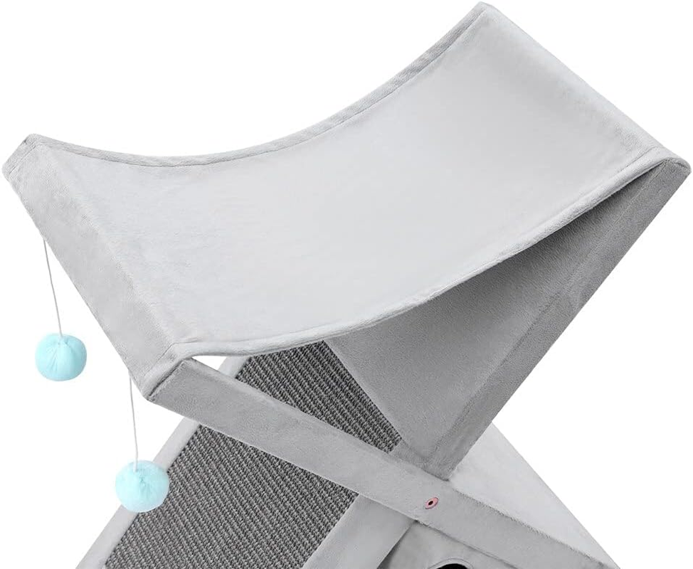 YES4PETS Grey Cat Scratching Tree Scratcher Post Pole Furniture Gym House