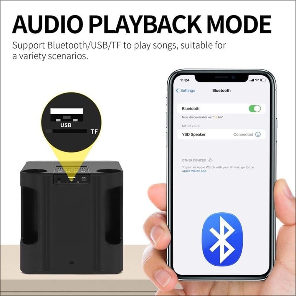 Karaoke Machine for Kids and Adults,Portable Bluetooth Speaker with 2 Wireless Microphone and Dynamic Lights PA System Toy for Girls Boys,And Adults, Christmas Birthday Gift Family Home Party image number 5