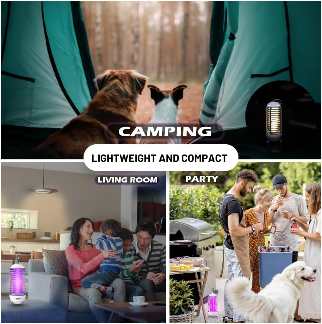 Mosquito Zapper Indoor Outdoor - Rechargeable 2500Mah Type-C Bug Zapper with Cleaning Brush - 2 in 1 Mosquito Trap Blue Light Lighting Lamp image number 1