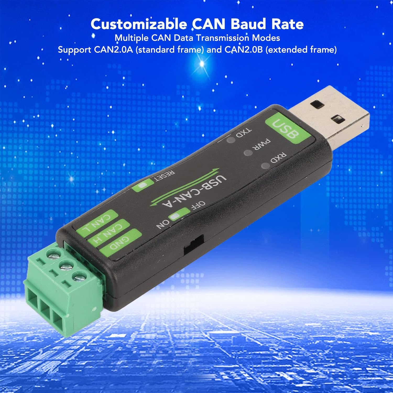 USB to CAN Adapter, Portable 5Kbps to 1Mbps Converter Adapter, 4 Mode STM32F103 Chip Onboard, TVS USB to CAN Analyzer for Bus Data Computer image number 3