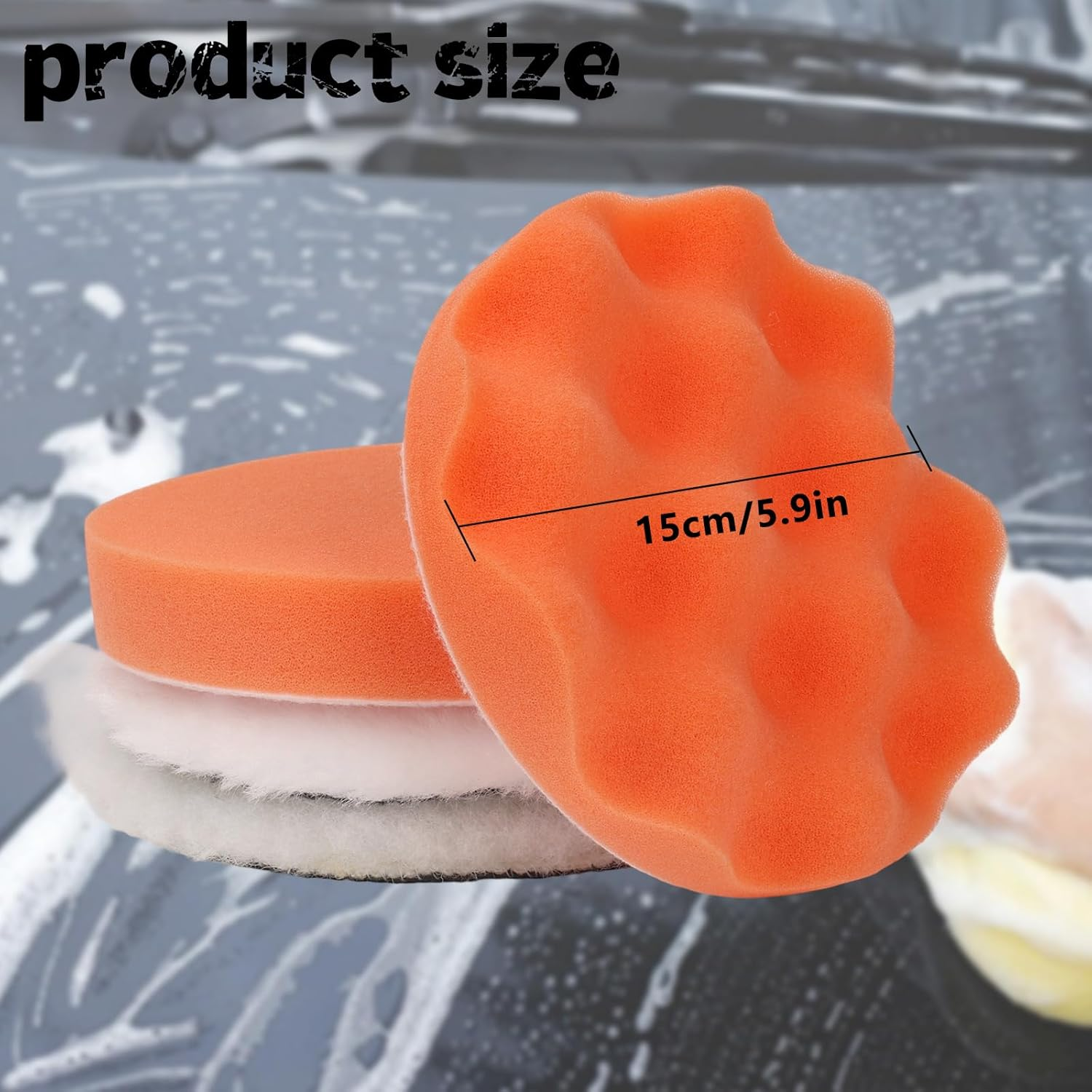 4-Piece Car Polishing Pad,Suitable for 6 Inch Back Plate Compound Polishing Cutter,Buffing Pads and Polishing Pad for Car Polisher image number 3