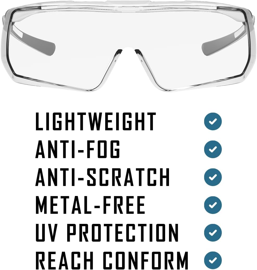 ACE Evo OTG Arbeits-Brille F&uuml;r Brillentr&auml;ger - &Uuml;ber-Schutzbrille F&uuml;r Bau, Handwerk & Industrie - EN 166 image number 4