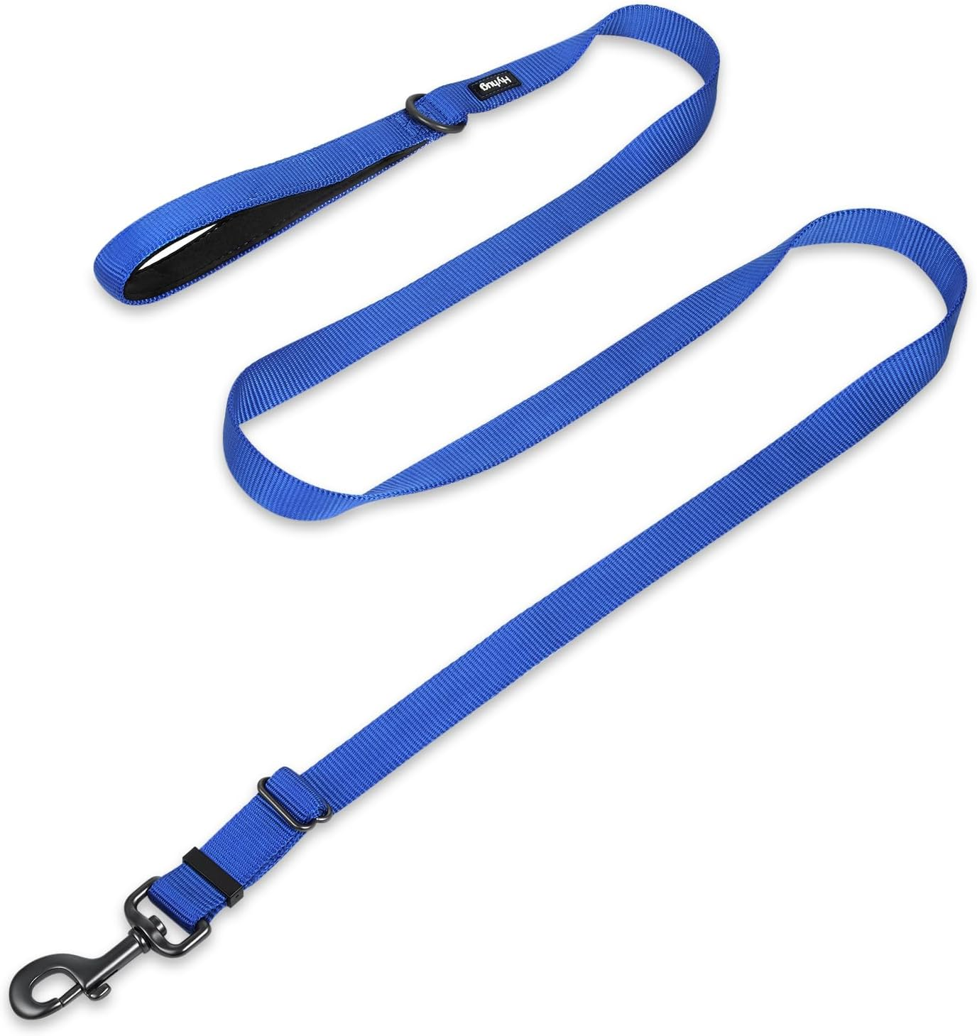 Hyhug Pets Premium Upgraded Adjustable between 4 Feet and 6 Feet Leash with Sturdy Nylon and Super Soft Neoprene Lined Handle for Medium Large Giant Dogs Lead. (Small, Classic Blue)