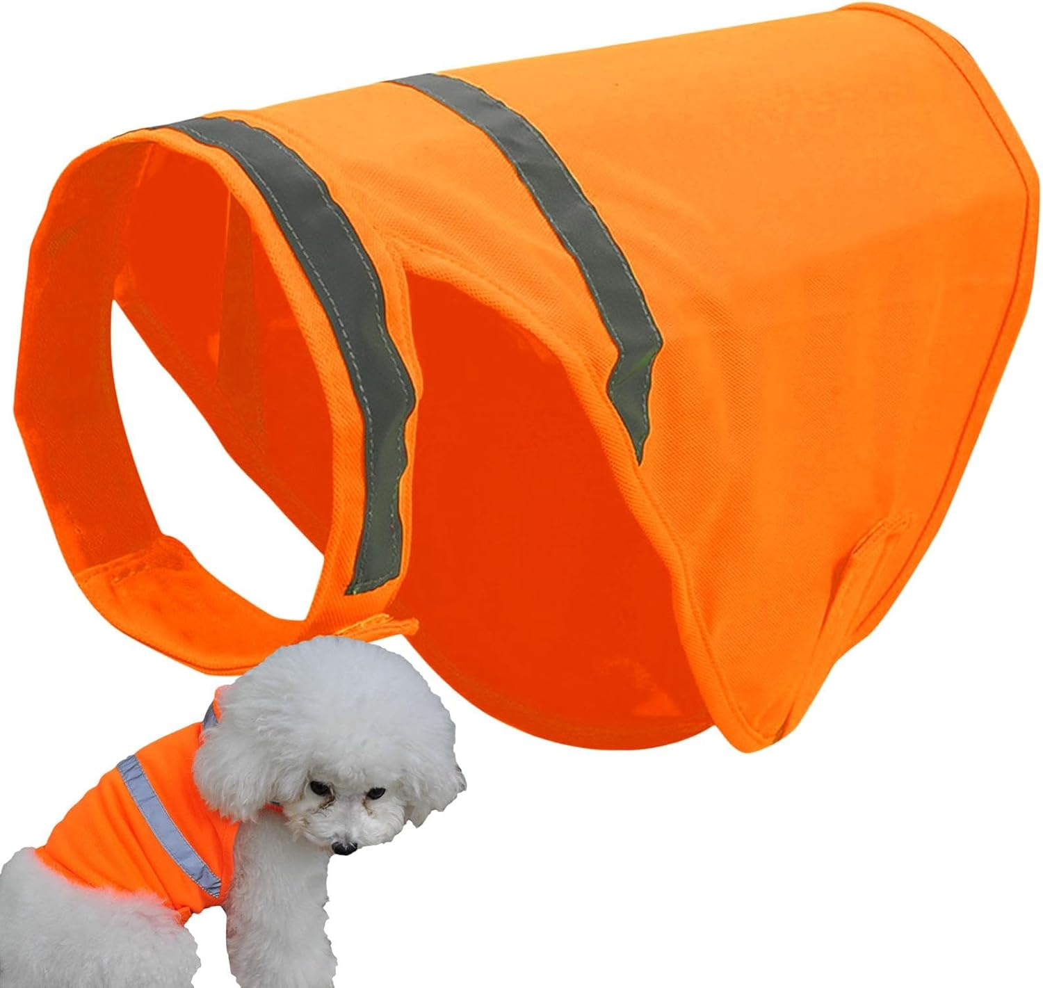 Wear-Resistant Fadeless Dog Hi Vis Vest - Reflective Fluorescent Safety Vest for Dogs | Breathable Adjustable Dog Visibility Vest for Walking | Lightweight Hunting Vest for Training and Pet Supplies image number 2