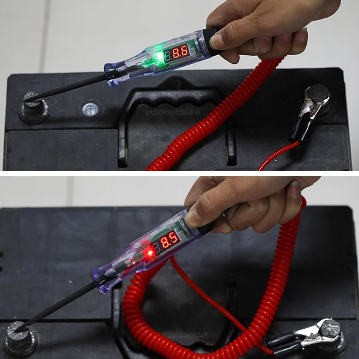 AIMALL 6-24V Digital Electric Circuit Tester, LCD Test Light Car Truck Voltage Probe Pen, Extendable Cable, 1.8-7Ft, Insulative ABS Handle image number 5