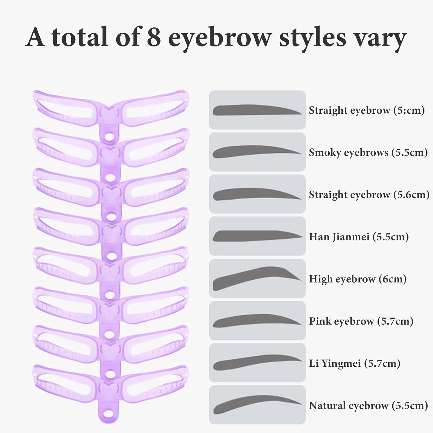 Eyebrow Stencils Reusable,8 Styles Waterproof Eyebrow Grooming Kit with Strap - Eyebrow Template with Handle for Beginners, Washable Brow Stencil Kit Strop-Au image number 3