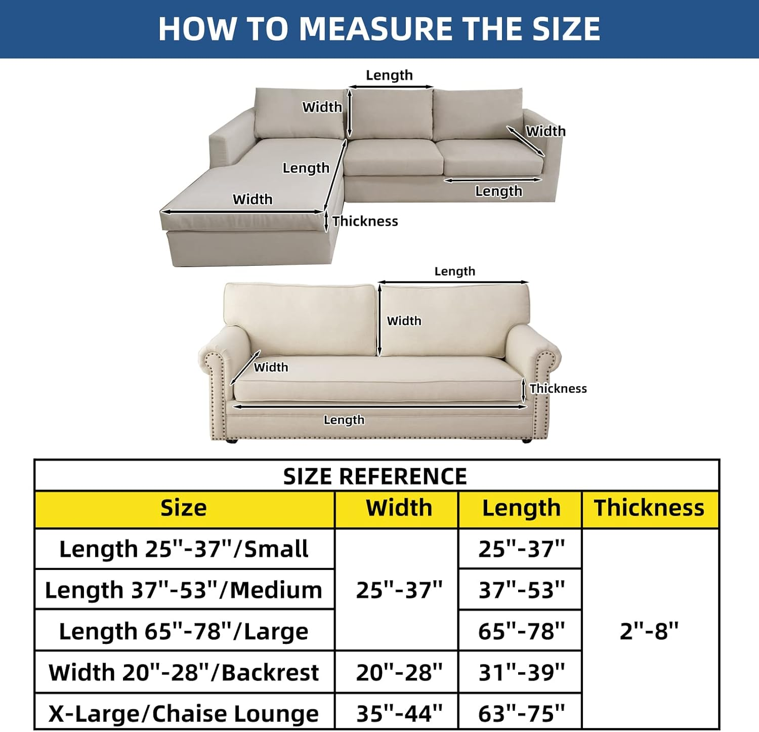 Eismodra Sectional Couch Covers Chaise Cushion Cover for Sofa L Shape Chaise Lounge Magic Stretch 3 Cushion Couch Slipcover for Dogs L Shaped Replacement Protector,Dark Gray X-Large(Only 1 Piece) image number 2